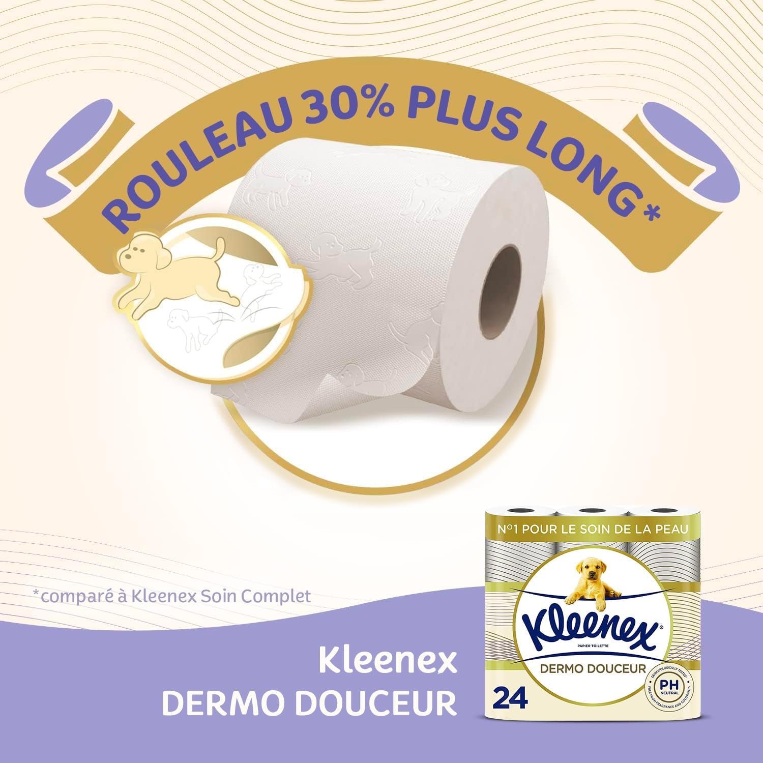 KLEENEX Dermo Douceur 4230420 Toalettpapper, 24 rullar (4 X 6 rullar) vitt, 24 Unité (Lot Of 6)