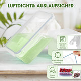 YASHE Matförvaringsburk med lock, 12-delad plastförvaringsburksats, BPA-fri, 100 % läckagesäker, stapelbar, klara matförvaringslådor Naty Shop