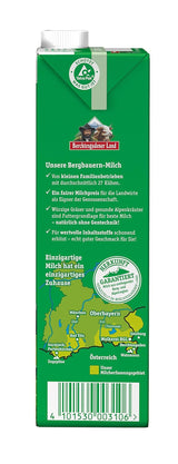 Berchtesgadener Land Haltbare Bergbauern-Milch, 1,5 % fett, 12er Pack (12 x 1 l)