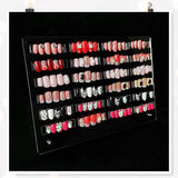 Nageldisplaypanel i akrylglas med displayremsor och nanolim, spikspetsdisplay, transparent nagelkonst-färgkort, nagelkonstdisplay, nagelträningsdisplay (transparent)