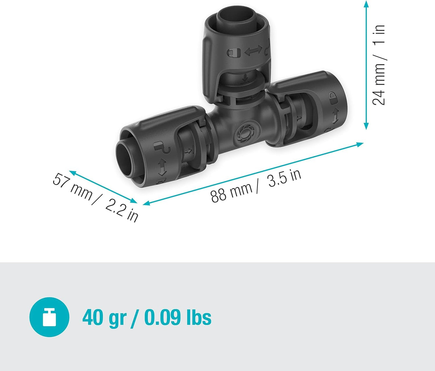 Gardena mikrodroppbevattningssystem T-Piece 13 mm (1/2"): Anslutning för 13 mm matarrör, T-gren, automatisk bevattning, återanvändbar (13201-20)