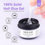 SAVILAND Fester Nagelkleber Gel: 30-Tage Lang Anhaltender Stronger Nagelkleber Für Press on Nagels Falsche Nagelspitzen 15Ml U V Nagelkleber 3D Gel-Nagelkunst-Kleber Für Verwendung Im Salon Zu Hause