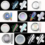 Chrome Nail Powder Aurora Ice Shimmer Chrome Pigment Powder 4ST Chrome Powder Nägel Nail Art Nageldesign