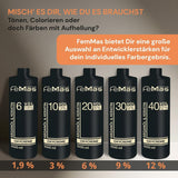 FemMas Oxycreme i 6% 1000 ml I Oxidationsmedel för hårfärgning och färgning I Enkel applicering och optimal fixering I Framkallare för enhetliga resultat i salongskvalitet I Framkallare för hårfärgning Hårfärgning Naty Shop