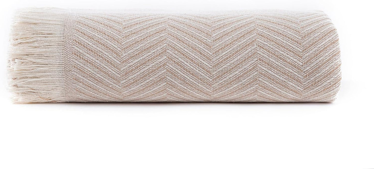 Todocama multifunktionellt överkast, överkast, överkast, sofföverdrag, jarapas, fiskbensmönster (230 X 260 Cm, sandbeige). Sängar och filtar Besuche den Todocama-Store Arena beige 230 X 260 Cm