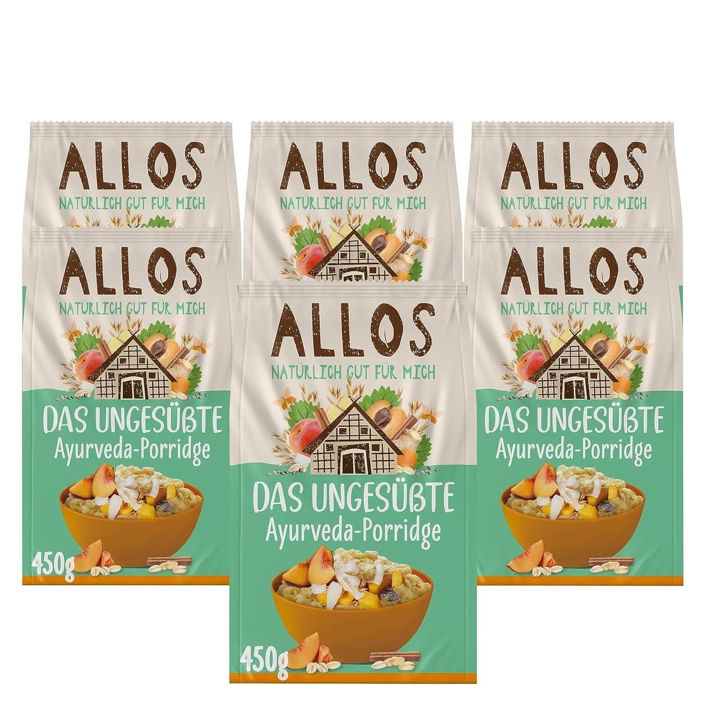 Allos Osötad fikon- och hallongröt, Set 6 x 500 gram Spannmål Naty Shop Gröt Ayurveda