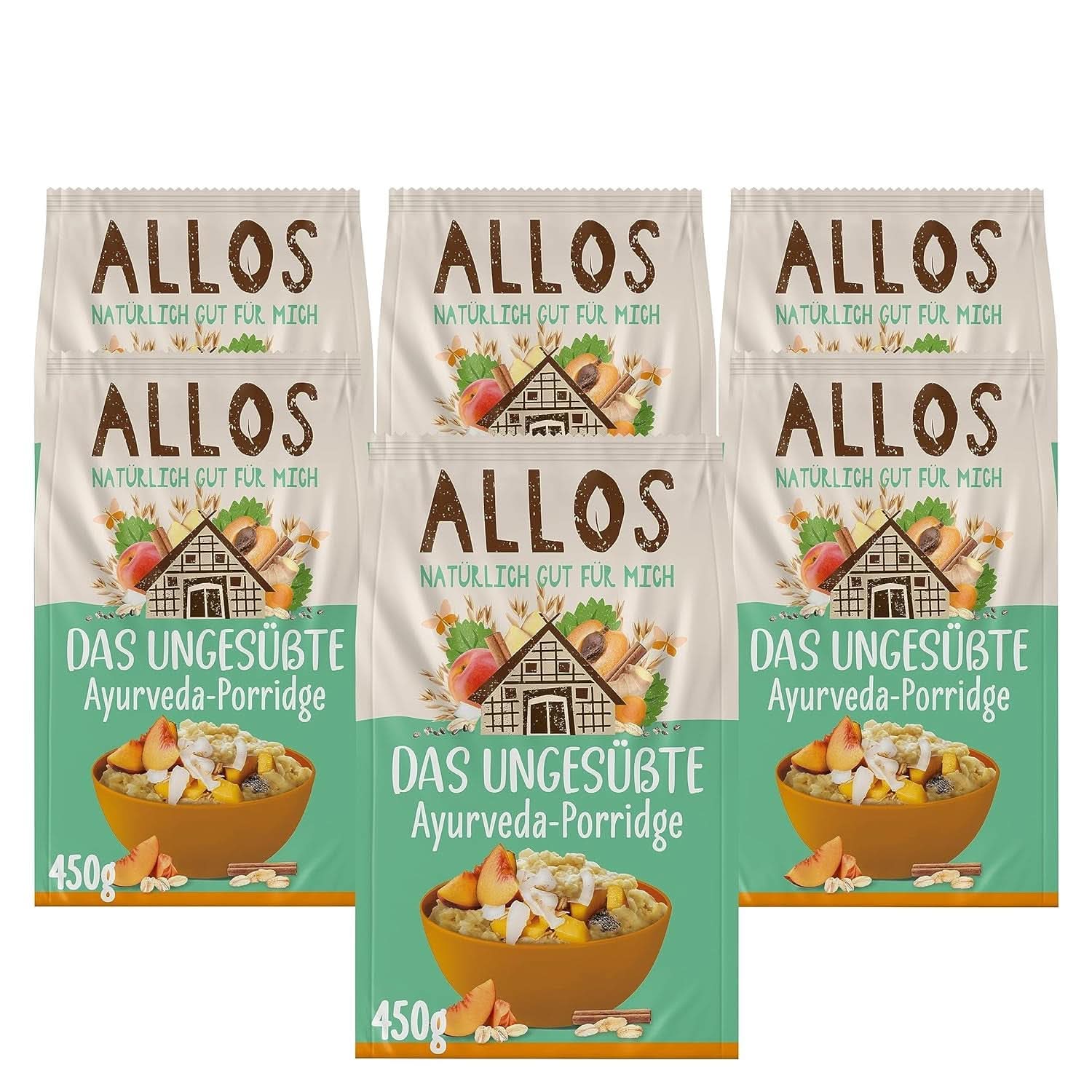 Allos Osötad fikon- och hallongröt, Set 6 x 500 gram Spannmål Naty Shop Gröt Ayurveda