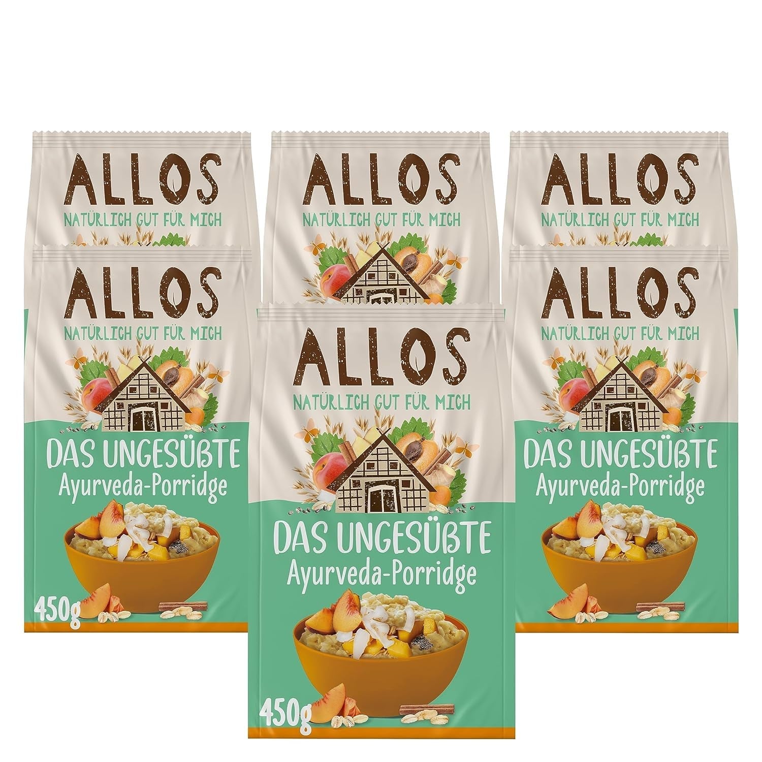 Osötad fikon- och hallongröt | Gröt utan socker | Ekologisk müsli | Müsli med frukt | Havregryn | Gröt till frukost | Spannmål till frukost | Vegan | Förpackning om 6 (6 x 500 g)