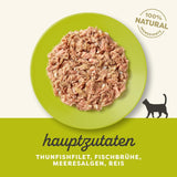 Applaws 100% naturlig Premium-Nassfutter för Katzen, Thunfischfilet med Algen i Brühe - Packung med 24 x 156g Dosen