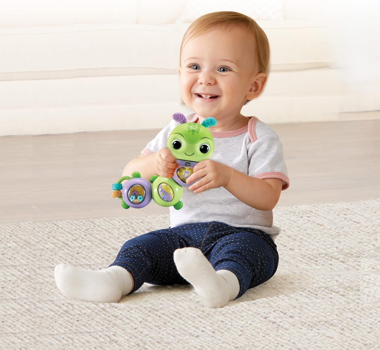 VTech Baby Spinning Fun Caterpillar - Prata och sjunga Interaktiv klocka och motorisk leksak - För 6-24 månader Babyleksaker Naty Shop