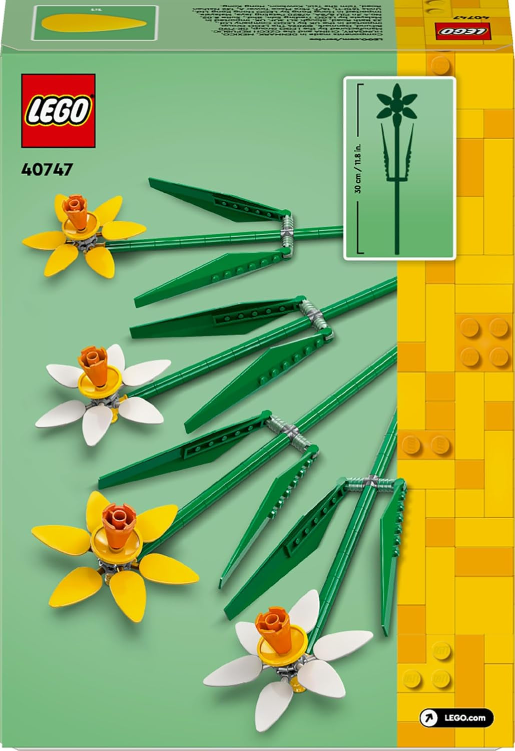 Påskliljor LEGO Botanicals - Påskpresenter för flickor och pojkar - Konstgjorda blommor för barn - Blombukett som dekoration i rummet eller på kontoret - Present för kvinnor - 40747 Byggset Besuche den LEGO-Store