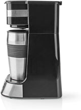NEDIS Espressor - Filtrerat kaffe - 0,4 l - 1 kopp - Timer - Svart / Silver