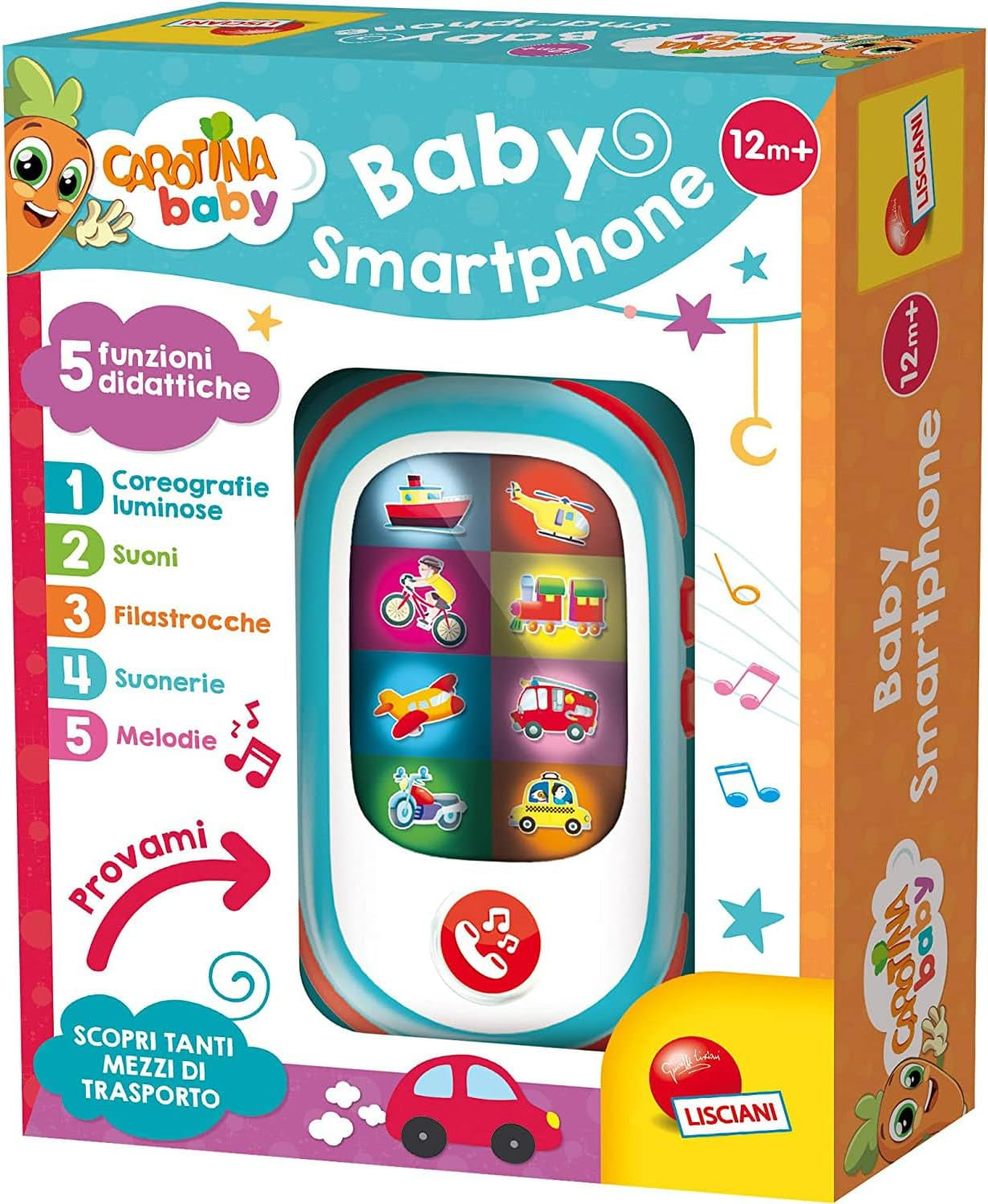 Liscianigiochi 95032 Carotina Baby Smartphone LED, Ej tillämpligt, S Jucarii Bebe Naty Shop Standardtitel