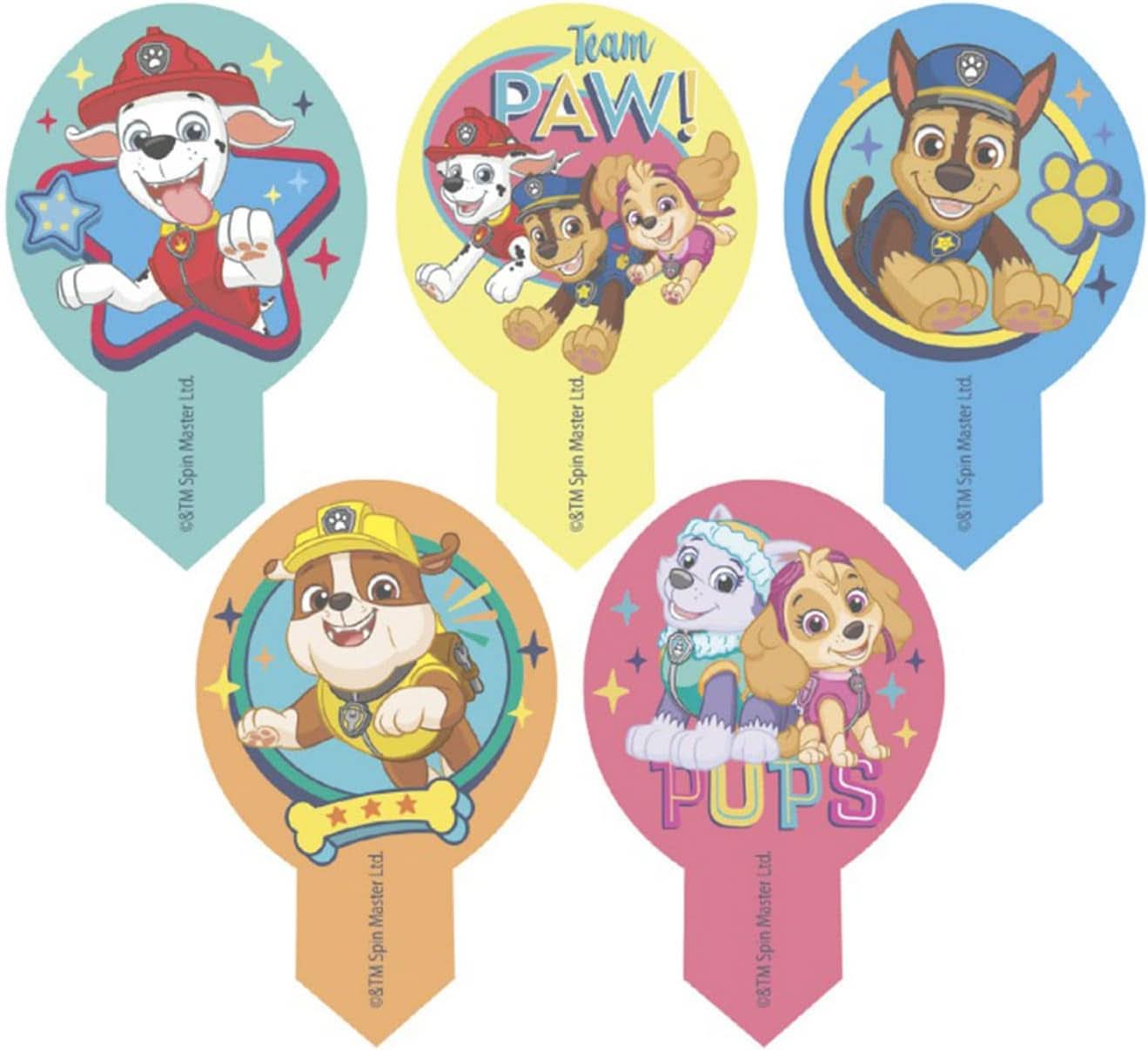 Dekora, Dekorapin Paw Patrol Ätliga tårtdekorationer, 20 ätbara pappersrån - 6,5 X 4 Cm Naty Shop Standardtitel