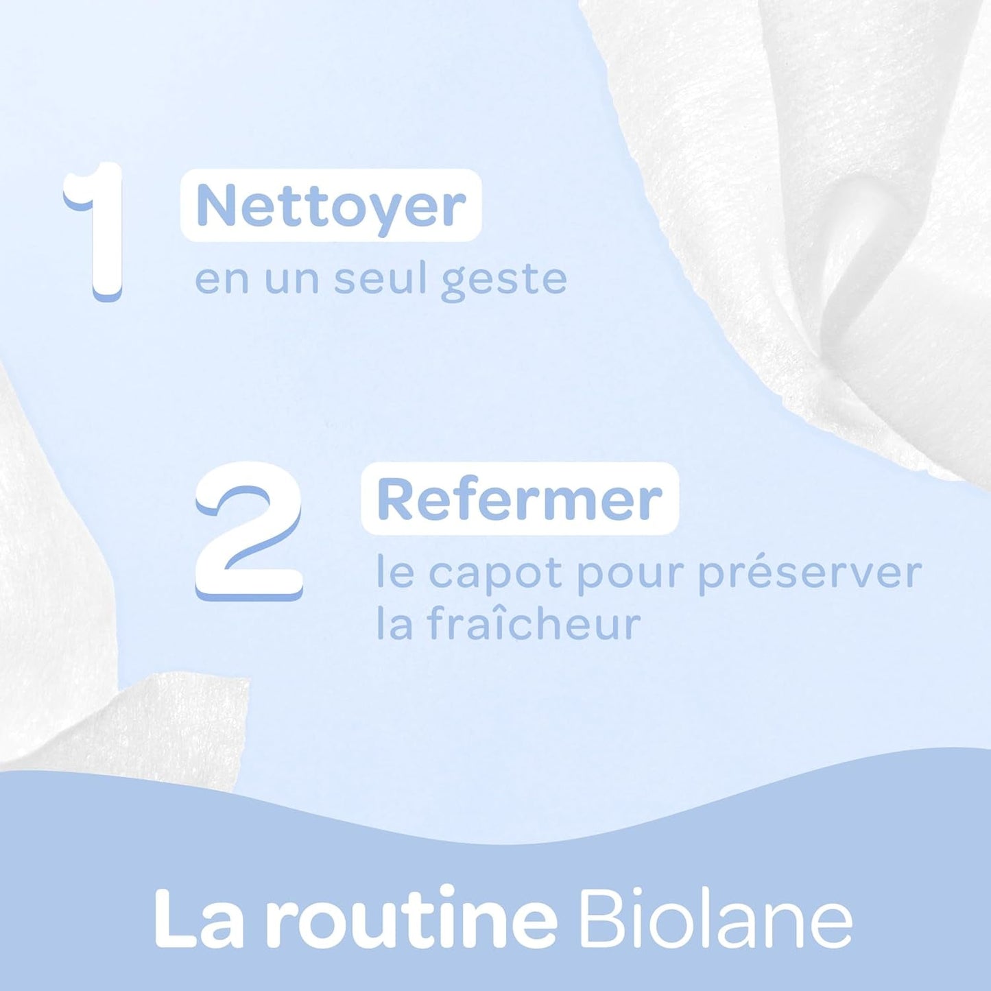 BIOLANE - Våtservetter för baby med vatten - 225 våtservetter - 3 x 75 stycken - Skonsam och effektiv rengöring - Från födseln - Fransk kvalitet