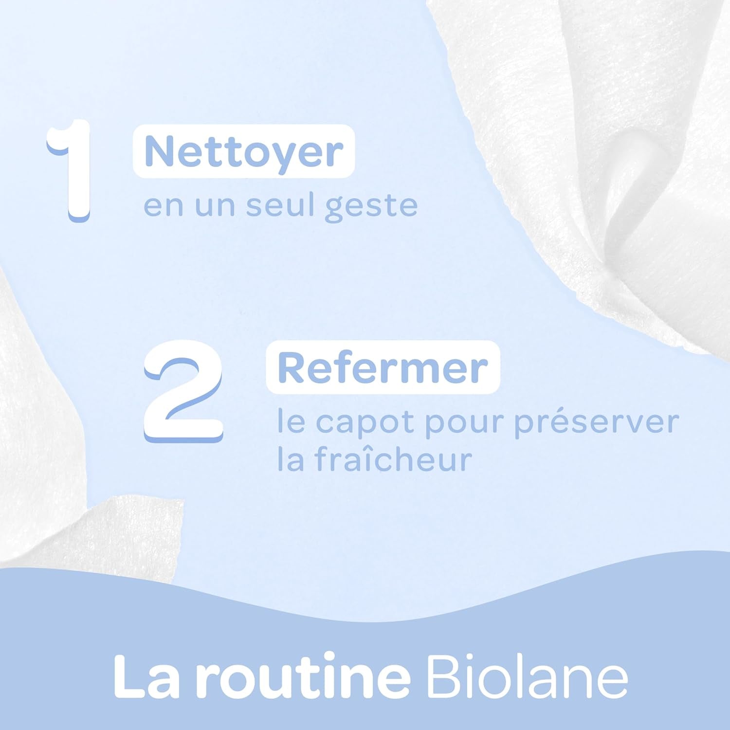BIOLANE - Våtservetter för baby med vatten - 225 våtservetter - 3 x 75 stycken - Skonsam och effektiv rengöring - Från födseln - Fransk kvalitet