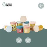 Babymoov ISY BOWLS barnmatsbehållare av robust, temperaturbeständigt glas - för förvaring/frysning av barnmat, 6x 250ml + 3x 120ml Matförvaringslådor Naty Shop