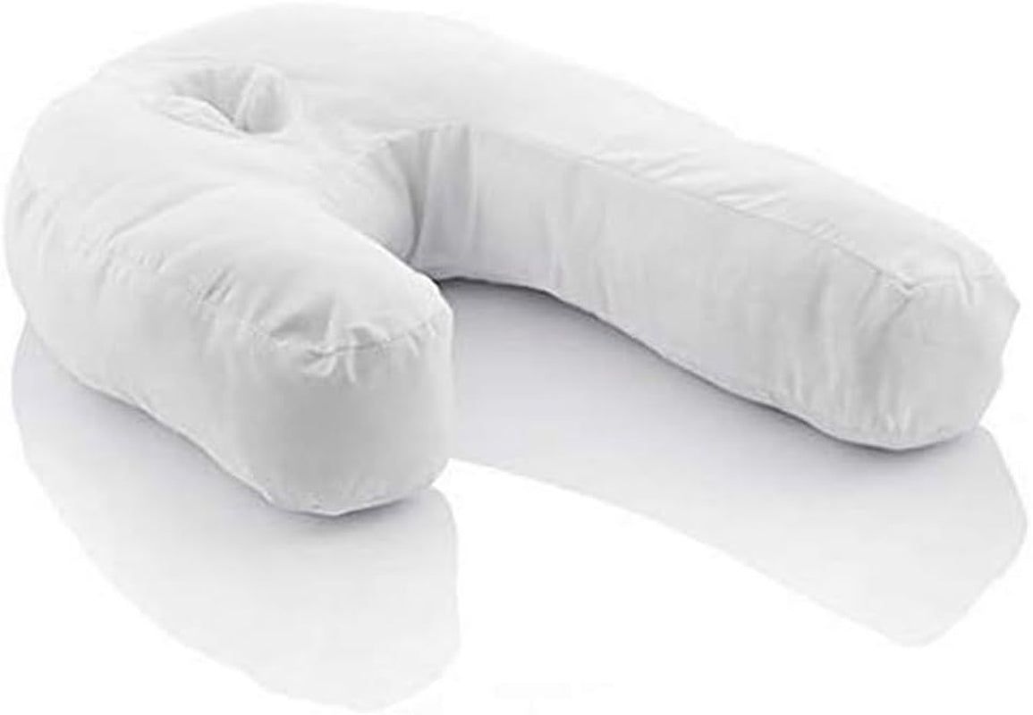 Innovagoods ergonomisk U-formad kudde för sidoslipare, idealisk för graviditet, främjar lugn andning, minskar snarkning, bomull och polyester, vit, 39 X 57 X 14 Cm Cervikala ortopediska kuddar Naty Shop Standardtitel