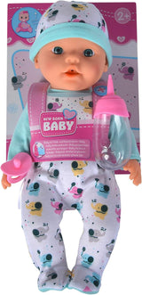 Nyfödd baby liten elefant vinyldocka med matnings- och drickfunktion, flaska och napp, 30 cm, 2 år gamla dockor Naty Shop