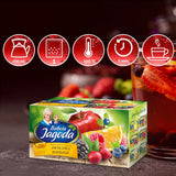 Babcia Jagoda - Fruktte "Fruchtige Verführung" - 20 tepåsar - Med hibiskus, äpple, aronia, björnbär, nypon, apelsinskal - Intensiv fruktsmak, koffeinfri, vegansk, naturlig, Cay - 40G