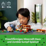 LEGO Minecraft The Frog House, leksakshus med figurer inklusive zombie, slem och drunknande man, plus tillbehör som leksaksbåt och arbetsbänk, present till pojkar och flickor från 8 år 21256 Byggset Besuche den LEGO-Store