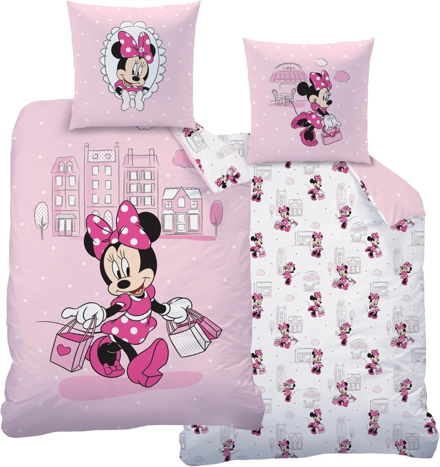 Barnsängkläder, olika seriefigurer, 100% bomull Sängkläder - barn Naty Shop Minnie Mouse