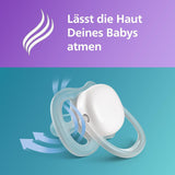 Philips Avent Ultra Air-napp - set med 2 BPA-fria, andningsbara nappar för bebisar från 18 månader, inklusive bärväska och sterilisering, Whale/Whale (Model SCF349/24)