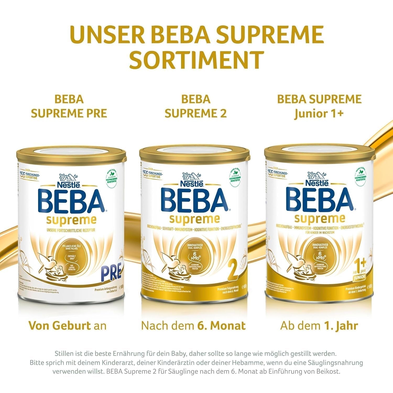 BEBA SUPREME 2 Tillskottsmjölk efter 6 månader, endast laktos, palmoljefri, förpackning om 6 (6 x 800 g) Naty Shop