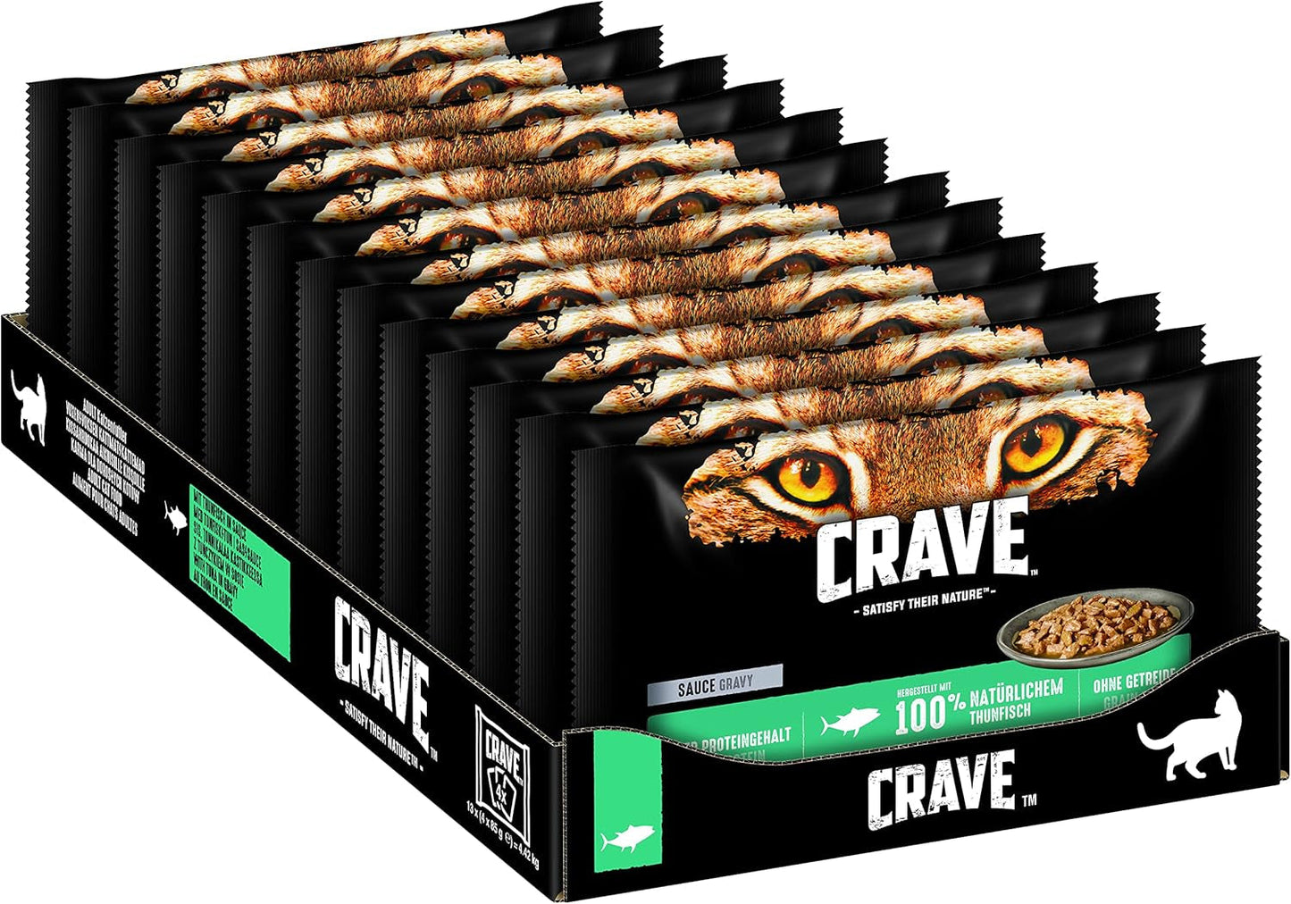 CRAVE Katze Portionsbeutel Multipack sås med tonfisk 13 x 4x85g