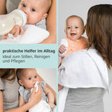 MAKIAN Muslin Squares, paket med 10, 80x80 cm, Oeko-TEX® Standard 100 Certified, 10 Premium Burp-dukar - Dubbelvävda tygrutor / Muslin Squares, Kokbeständig - Vit
