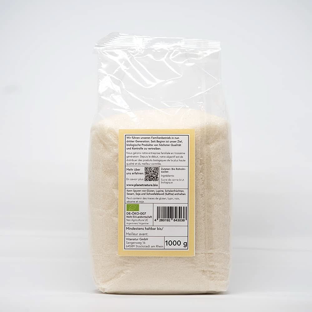 Rå ekologiskt rörsocker, 1 kg sötningsmedel Naty Shop