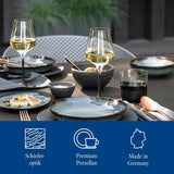 Villeroy & Boch Manufacture Rock Starter Set, 6 delar, svart, diskmaskinssäker, mikrovågssäker, mattsvart servisset, servis, bestick, premiumporslin