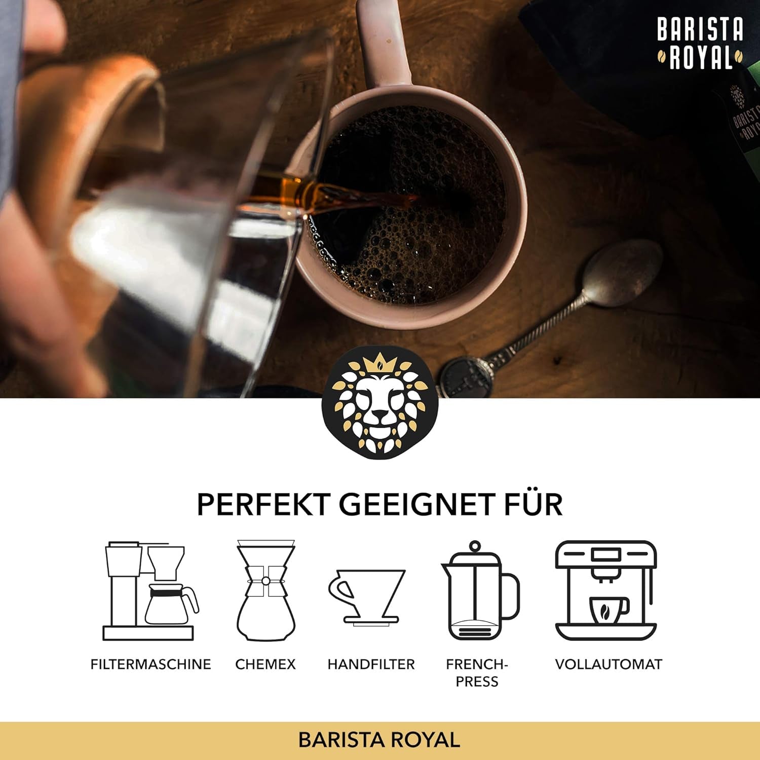 BARISTA ROYAL Bio Kaffeebohnen 1kg "Special Selection" | Frische Kaffeebohnen direkt gehandelt | 70% Arabica, 30% Robusta Kaffee ganze Bohnen | Idealisk för helautomatiska och filtermaskiner