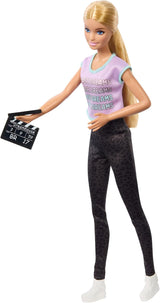 Barbie Berufe-Set med 4 Puppen och Zubehör, Frauen in der Filmbranche med Studioleiterin, Regisseurin, Kamerafrau och Filmstar in Ausziehbaren Outfits, HRG54
