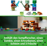 LEGO Minecraft The Frog House, leksakshus med figurer inklusive zombie, slem och drunknande man, plus tillbehör som leksaksbåt och arbetsbänk, present till pojkar och flickor från 8 år 21256 Byggset Besuche den LEGO-Store