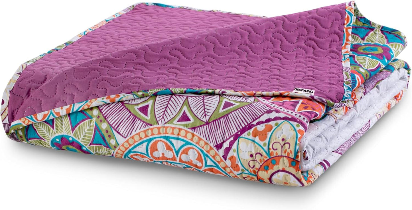 Avkokning 12222 Överkast 200X220 Cm Rosa Violet Vit Färgat Antracit Överkast Två sidor Färgat Rosa Vit Violett Quiltning Bibi Sängar och filtar Besuche den DecoKing-Store
