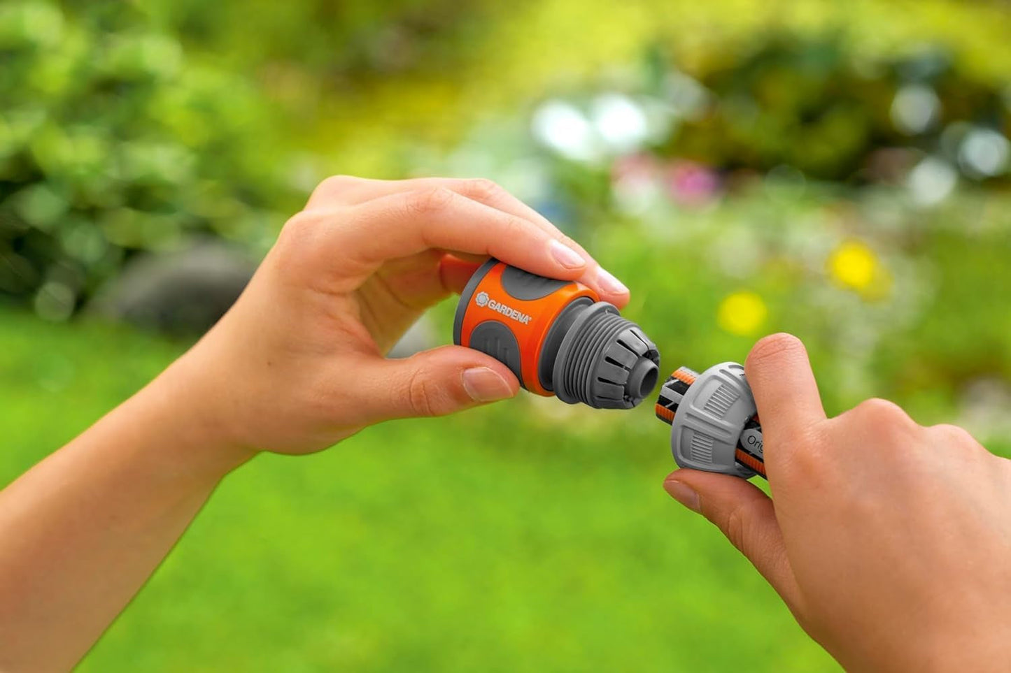 Gardena 13 mm (1/2 tum) och 15 mm (5/8 tum) slanganslutning: Push-in koppling för slangände, urtag för fastspänning, enkel montering, förpackad (18215-20)