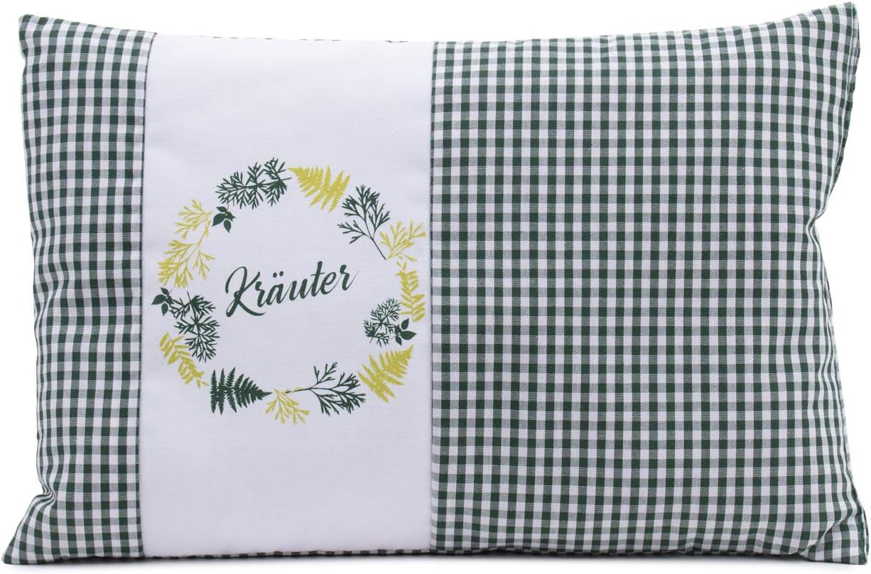 Gözze - Doftande örtkudde, 200 G örtblandningsfyllning, 100 % bomullsöverdrag, 30 X 20 Cm - Plädgrön Naty Shop Standardkuddar Plädgrön