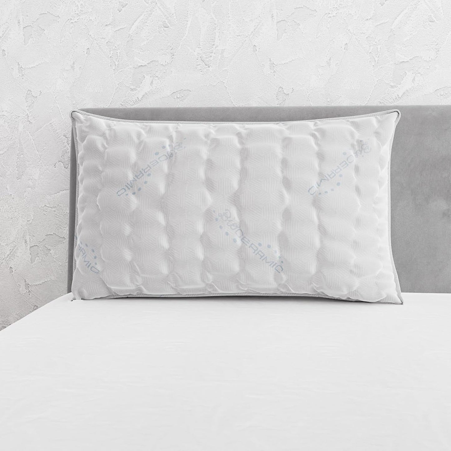 Italienska sängkläder MB Home Italia, kudde, biokeramik, ljusgrå, 45 x 75 cm Naty Shop standardkuddar