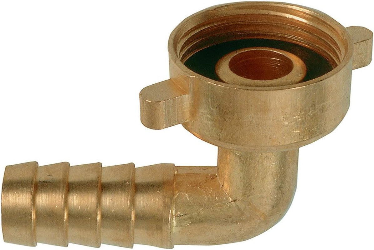 Armbåge 90° Horn, invändig gänga 3/4", för kranar med hangänga 3/4" plus vattenslangar 1/2", mässing / trädgårdsbevattning / FLOR92400, flerfärgad