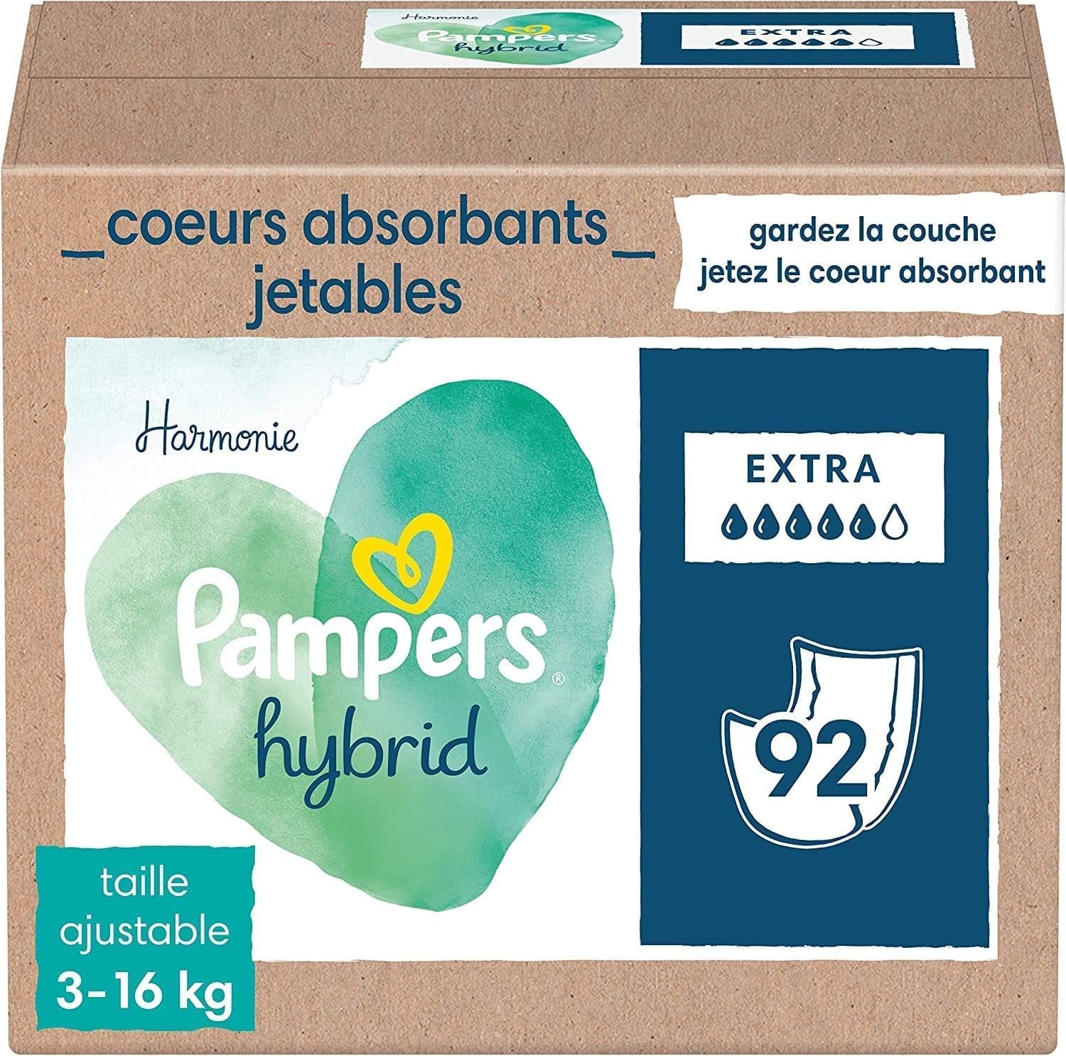 Pampers (gammal version), förpackning med 108 enstaka arkabsorbenter, standard - 1 stycke