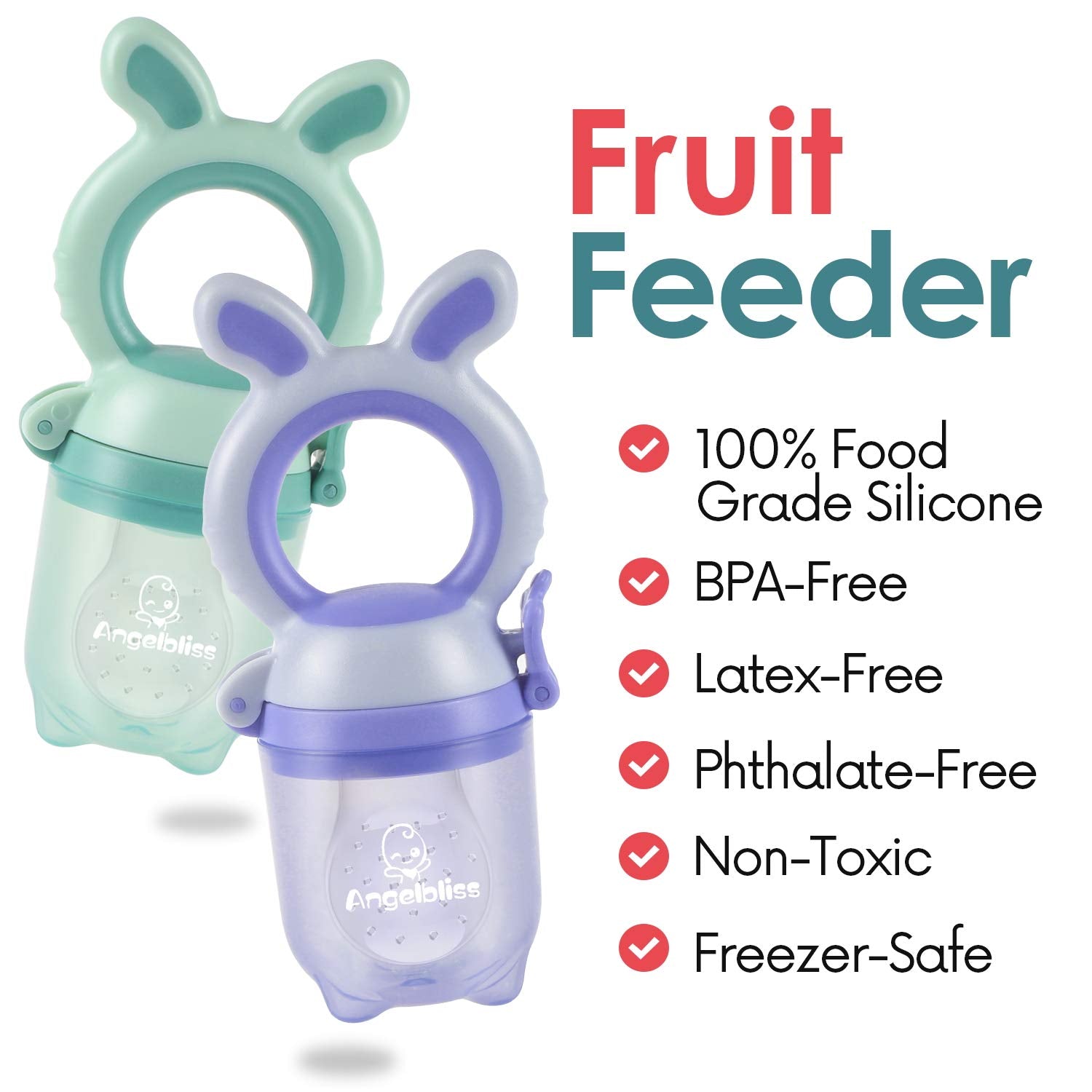 Tétine Pour Bébé/Tétine à Fruit/Tetine Grignoteuse Bebe/Tétine D'alimentation Pour Bébé - Toy de Dentition Pour Bébé, Sans BPA (Pack of 2)
