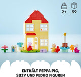 LEGO DUPLO Peppas födelsedagshus: Kreativ 3-siffrig leksak, bygg och bygg om leksakshus för 2-åringar, pojkar och flickor, främjar fingerfärdighet 10433 Byggset Besuche den LEGO-Store