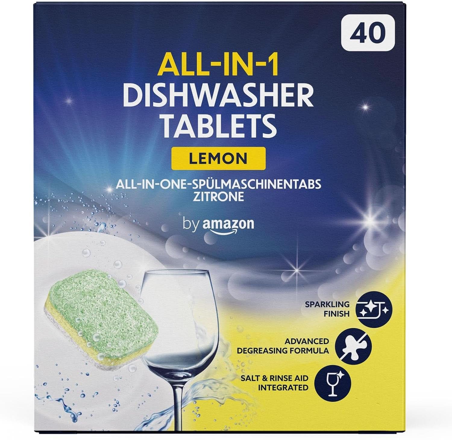 Allt-i-ett diskmaskinstabletter, citron, 40 tabletter Naty Shop Köksdiskmedel