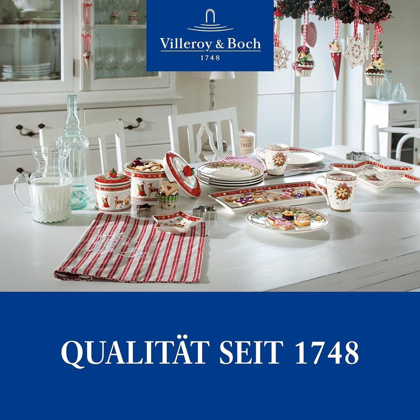 Villeroy & Boch - Winter Bakery Delight liten förvaringslåda, keramisk julkakalåda, jullåda, kaklåda, kaklåda, keramiklåda med lock, godisförvaring, förvaringslådor i premiumporslin Naty Shop