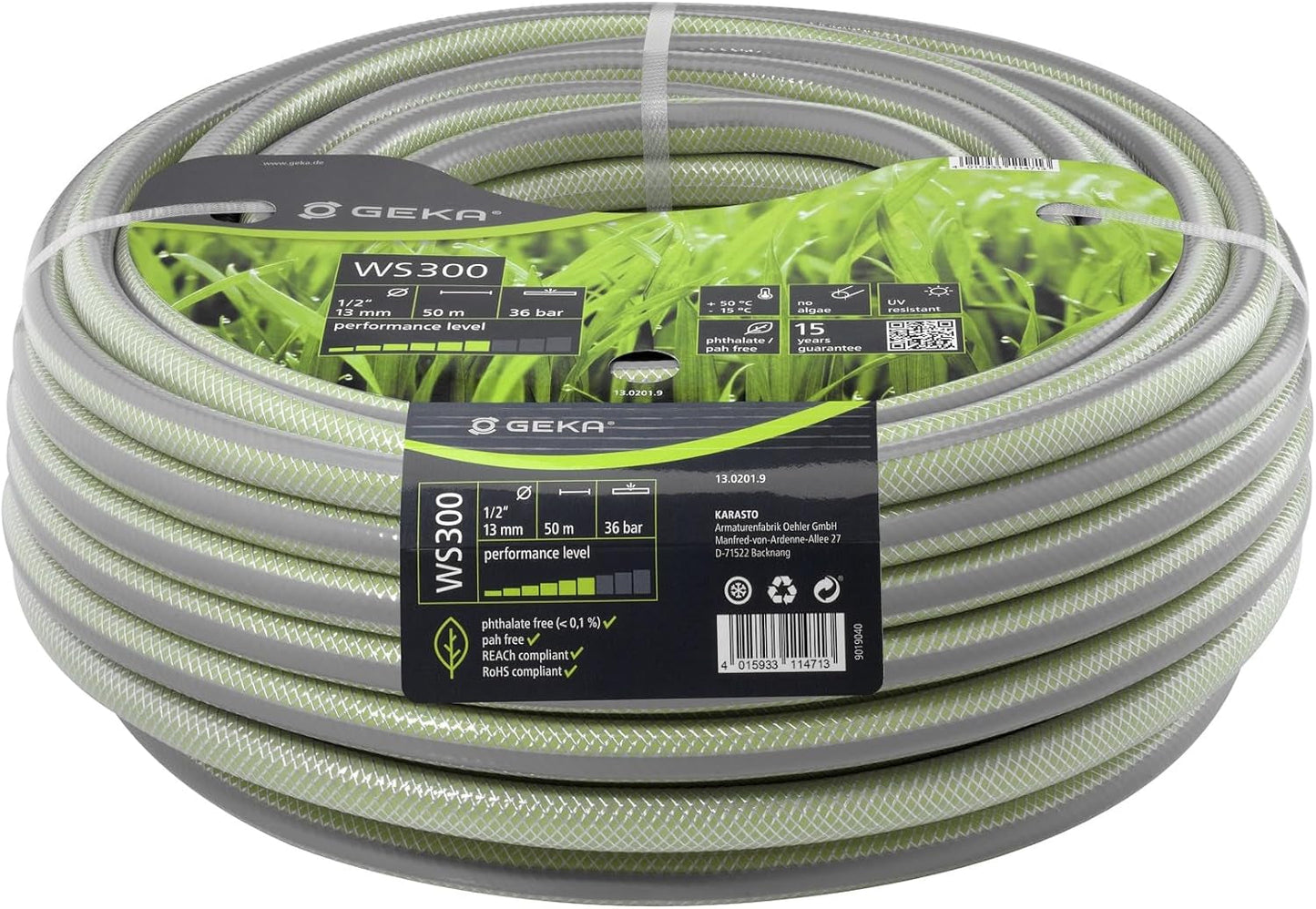 plus vattenslang WS400 (längd ca 25 meter, 5-lagers slangkonstruktion, högkvalitativa material, trycktålig och formstabil) 13.0210.9