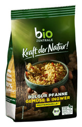 Biozentrale Bulgur i bricka med grönsaker och ingefära | 200 g perfekt för en snabb hämtmat | källa till veganskt protein | lätt att förbereda