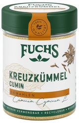 Fuchs Gewürze - Kreuzkümmel gemahlen - zum Würzen von Couscous, Hummus och Falafel - naturliga ingredienser - 50 g i wiederverwendbarer, recyclebarer Dos