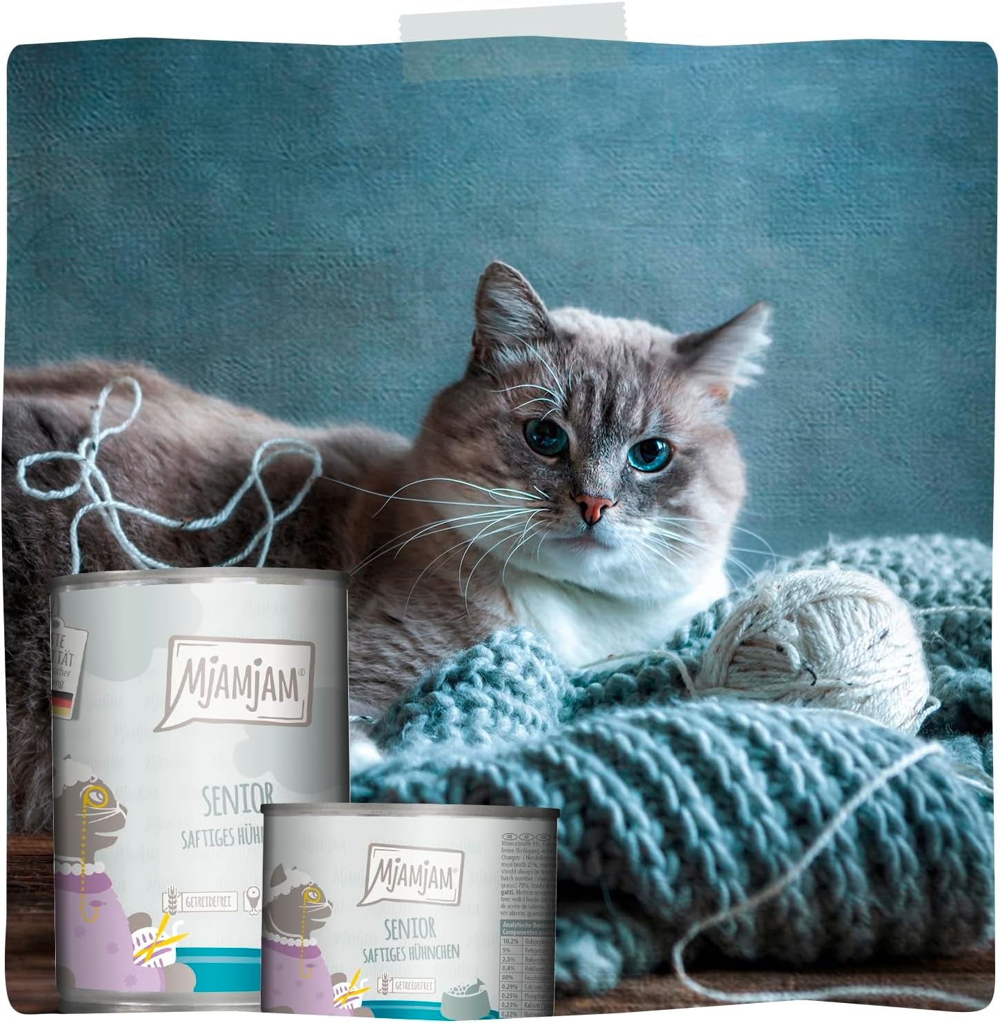 MjAMjAM - Premium våtfoder för katter - Senior - saftig kyckling, förpackning om 6 (6 x 400 g), spannmålsfri