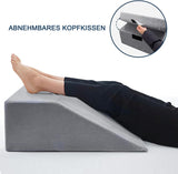 Läskudde och benhiss fjäderkudde, Memory Foam Nackrygg Benkudde, Multifunktionell avtagbar kudde för säng, soffa, sittande, sova och vila (grå)